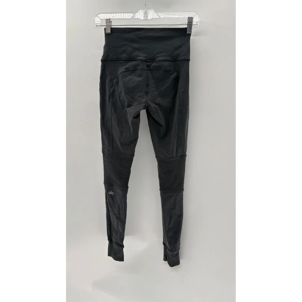 Alo Leggings‎ Avenue High Rise Moto Women Size XS Dark Gray Yoga Workout
